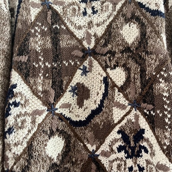 Vintage 90s Turtleneck, 1990s Brown Chunky Knit Sweater - Picture 9 of 9